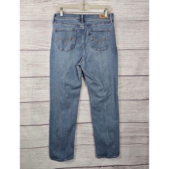 Levi's Perfectly Slimming 512 Straight Leg Jeans Light Blue Size 12 W31 L32 - Picture 3 of 15